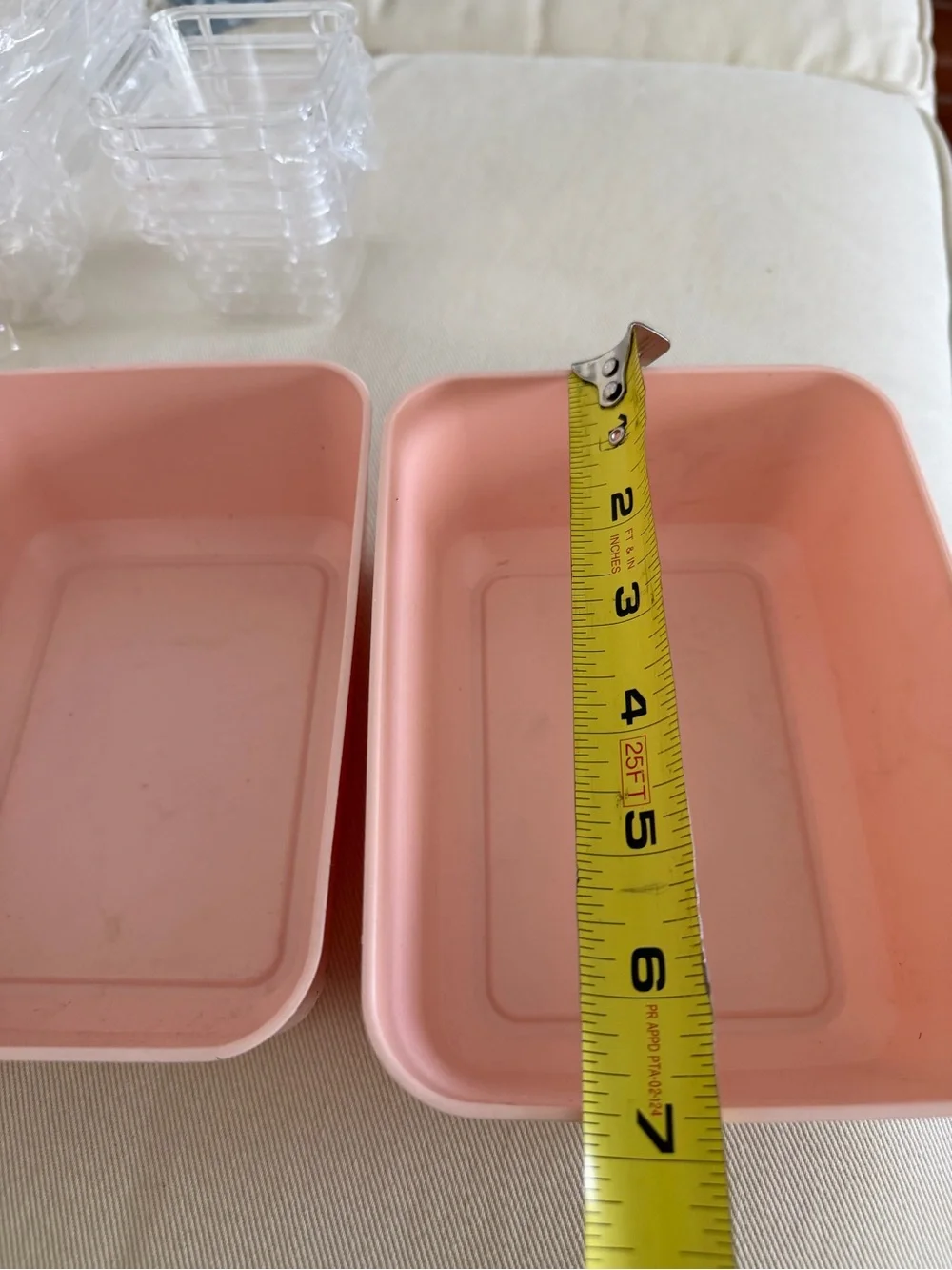 Pink and Clear Desk and Drawer Organizer